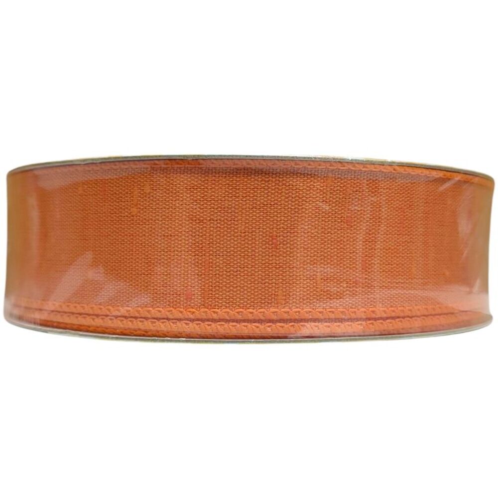 Member's Mark Wired Edge Premium Spring Ribbon, 1.5"W x 50yds - Dull Orange